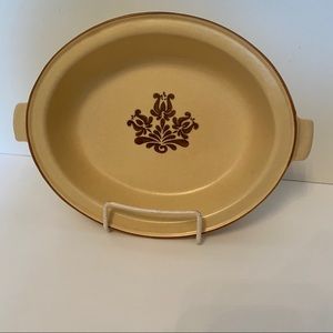 PFALTZGRAFF DISH SERVING VILLAGE PATTERN TAN BROWN DINING CASSEROLE BAKER HOME